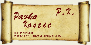 Pavko Kostić vizit kartica